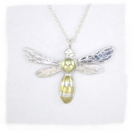 Silver bee pendant